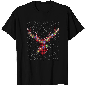 Discover Buffalo Plaid Reindeer Deer Funny Christmas Pajama T Shirts