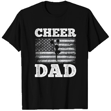 Discover Cheer Dad American Flag Vintage Funny Cheerleader T Shirts