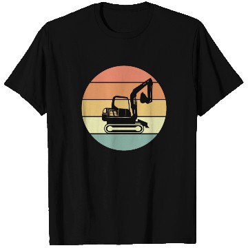 Discover Retro Mini Excavator Apparel Construction Site T Shirts
