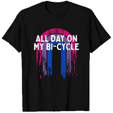 Discover All Day on My Bi-Cycle Bisexual LGBTQ Bi Pride T Shirts