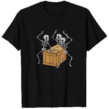 Discover Retro Halloween Skeleton Playing Ouija Horror T Shirts