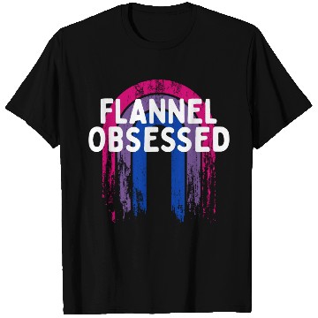 Discover Flannel Obsessed Bisexual LGBTQ Bi Pride Outfit T Shirts