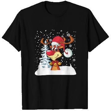 Discover Funny Reindeer Red Nose Santa Snowflake T Shirts