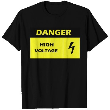 Discover Danger Electrical Hazard Yellow warning Label T Shirts