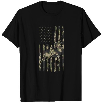Discover Deer Hunting Fast Food Camouflage USA Flag T Shirts