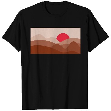 Discover Minimalist Sun Brick Red T Shirts