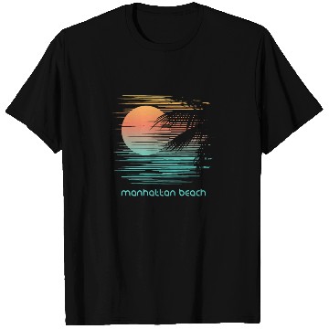 Discover Artistic Manhattan Beach California Palm Tree T Shirts