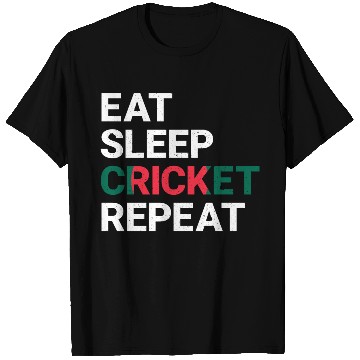 Discover Eat Sleep Cricket Repeat BD Flag Sports Gift T Shirts