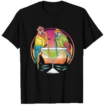 Discover Parrots Drinking Margarita Hawaiian Birds Gift T Shirts