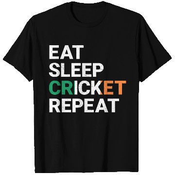 Discover Eat Sleep Cricket Repeat Ireland Flag Sports Gift T Shirts