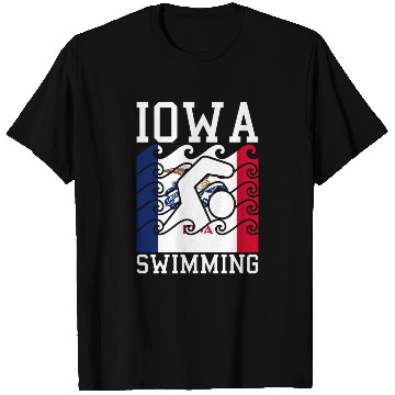 Discover Iowa Flag Swimming Team Swim Swimmer US State T Shirts