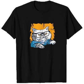 Discover Stylish Nerd Persian Cat Beanie Glasses Tattoo T Shirts