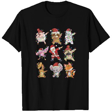 Discover Dabbing Santa Animal Friends Christmas Kids Boys T Shirts