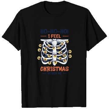 Discover Christmas Holiday Skeleton Rib Cage Radiology T Shirts