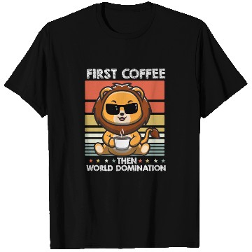 Discover Lion Sunglasses Coffee T Shirts