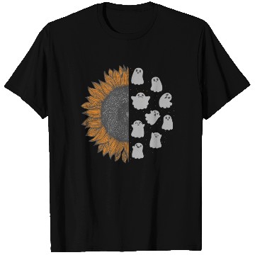 Discover Halloween Theme Cute Ghost Sunflower Coffee Lover T Shirts