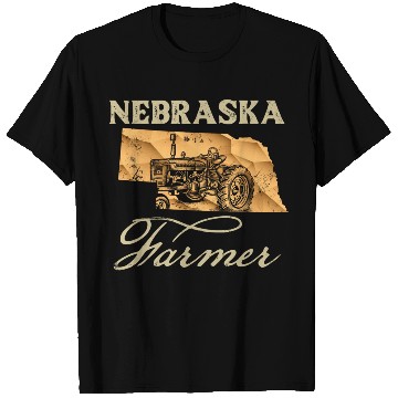 Discover Nebraska Farmer Tractor Lover State Map Farming Lo T Shirts