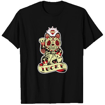 Discover lucky cat Skull Candy T Shirts