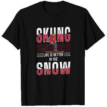 Discover Skiing Vacation Piste Pigs Skier T Shirts