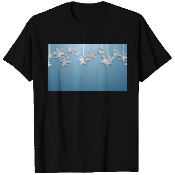 Discover Elegant Hanging Snowflakes Light Blue T Shirts