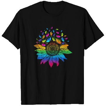 Discover Butterfly Colorful Sunflower LGBT Pride T Shirts