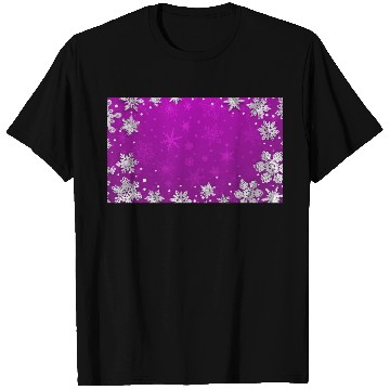 Discover Winter Snowflakes Purple Pattern T Shirts