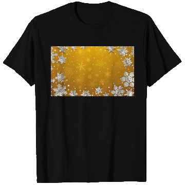 Discover Winter Snowflakes Orange Pattern T Shirts