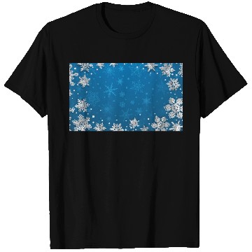 Discover Winter Snowflakes Navy Blue Pattern T Shirts