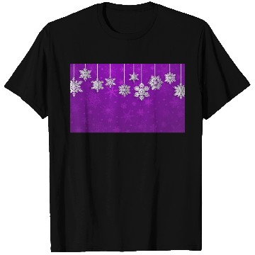 Discover Elegant Hanging Snowflakes Purple T Shirts