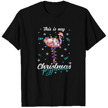Discover Winter Christmas Pyjama Flamingo T Shirts