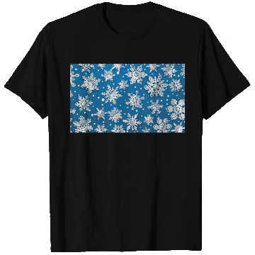 Discover Modern Snowflakes Pattern Blue T Shirts