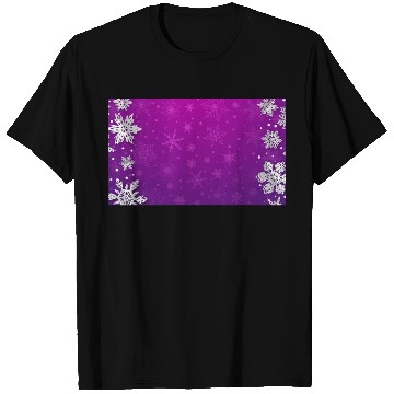Discover Winter Snowflakes Purple Pattern T Shirts