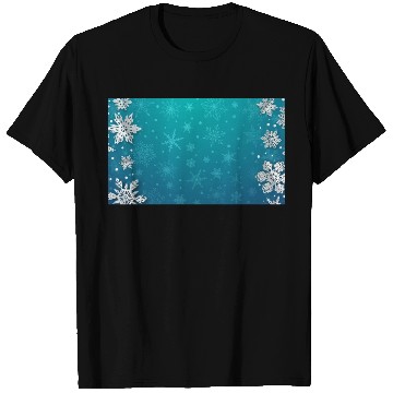 Discover Winter Snowflakes Teal Pattern T Shirts