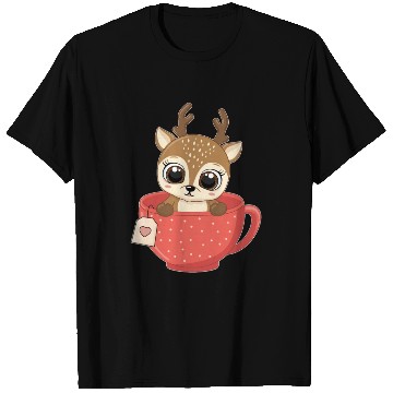 Discover Girls Baby reindeer in cup Christmas kid gifts T Shirts