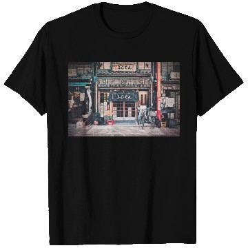 Discover Vintage Bicycle by a Tiny Nostalgic Store Painting T Shirts