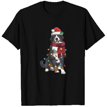 Discover Bernese Mountain Christmas Light Funny Dog Lover T Shirts