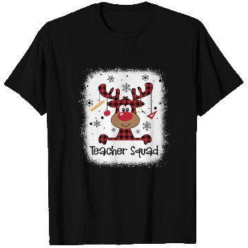 Discover Bleached Teacher Squad Reindeer Funny Teacher T Shirts