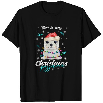 Discover Winter Christmas Pyjama Seal T Shirts