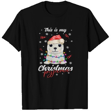 Discover Winter Christmas Pyjama Seal T Shirts