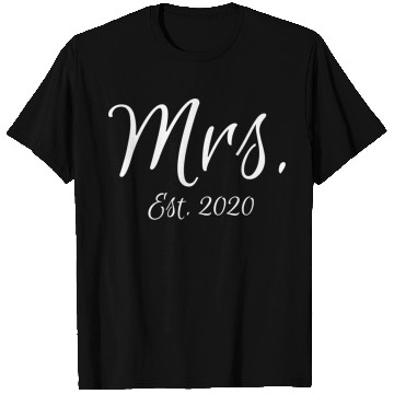 Discover Matching Script Mr & Mrs Bridal Bride Mrs Est 2020 T Shirts