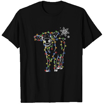 Discover Cow Christmas Light Tree Cow Xmas Snow Lover T Shirts