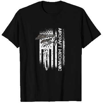 Discover Aircraft Mechanic Us Flag T Shirts