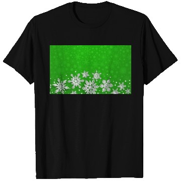 Discover Green Snowflakes Pattern T Shirts