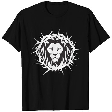 Discover Lion of Judah With A Crown of Thorns Christian T Shirts