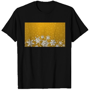 Discover Yellow Snowflakes Pattern T Shirts