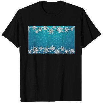 Discover Elegant Teal Winter Snowflakes Pattern T Shirts