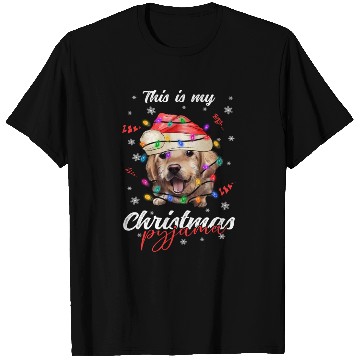 Discover Winter Christmas Pyjama Golden Retriever T Shirts