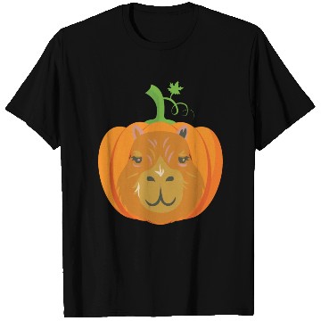 Discover Capybara with a pumpkin T Shirts