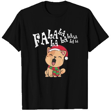 Discover Cute Christmas Cat Singing Fa la la la Song T Shirts