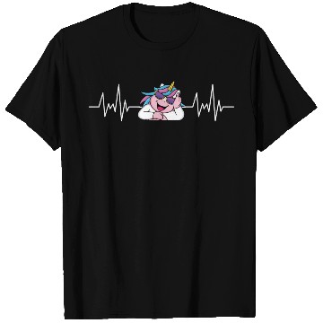 Discover Fantasy Animal Creature Gift Heartbeat Unicorn T Shirts